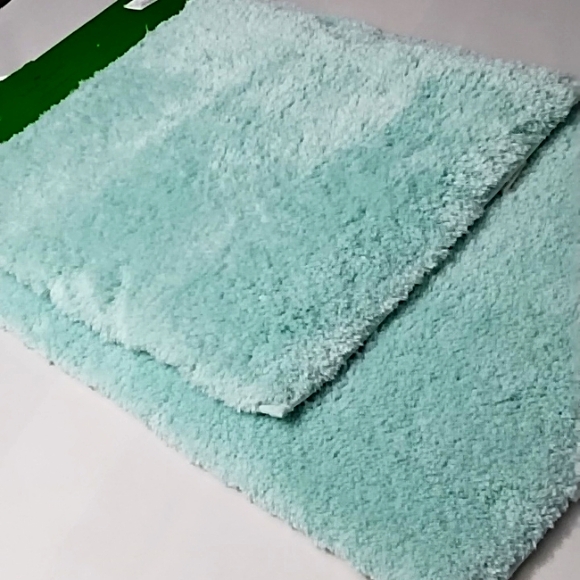 Kate Spade New York Aqua Green Bath Rugs Set - Picture 1 of 8